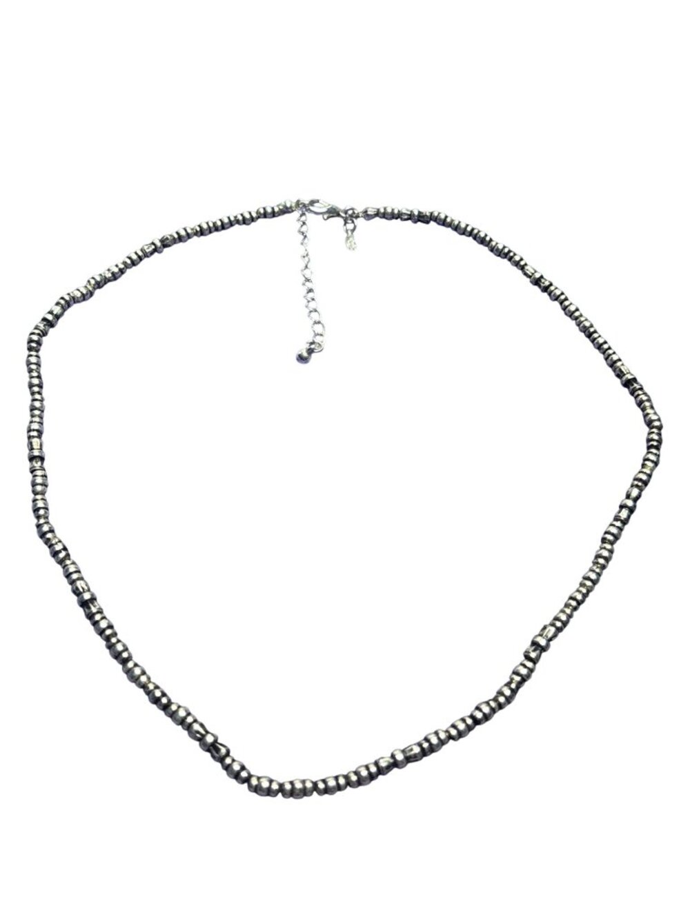 Vintage Premier Designs Silvertone Beaded Necklace Lobster Clasp 17-19 inches